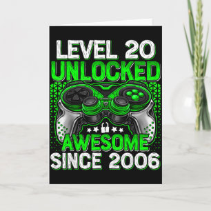 Level 20 Unlocked 20 Year Old Boys 20th Birthday B Card