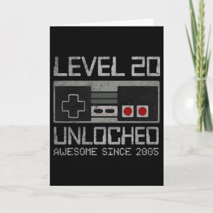 Level 20 Unlocked 20th Birthday 20 Year Old Video Card