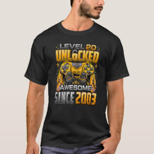 Level 20 Unlocked Awesome Since 2003 20th Birthday T-Shirt