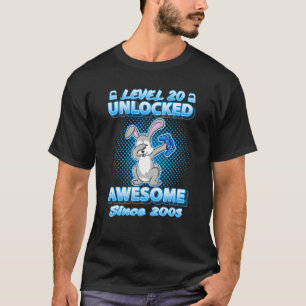 Level 20 Unlocked Born In 2003 Dabbing Rabbit 20th T-Shirt