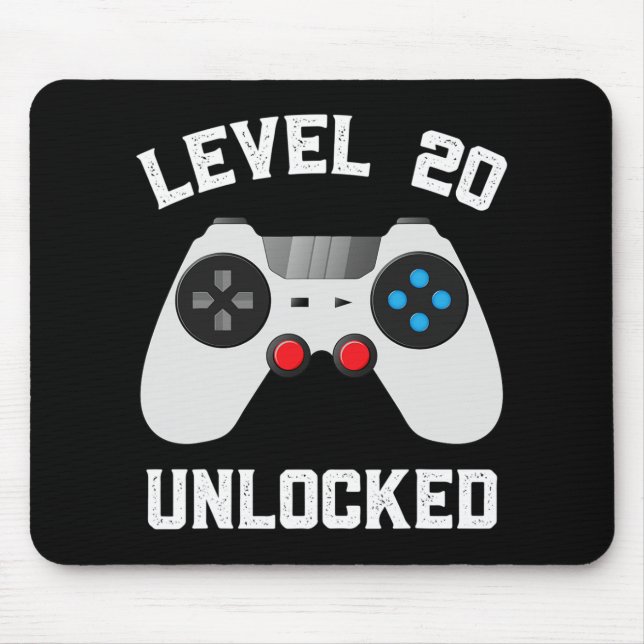 Level 20 Unlocked Funny 20th Wedding Anniversary C Mouse Pad (Front)
