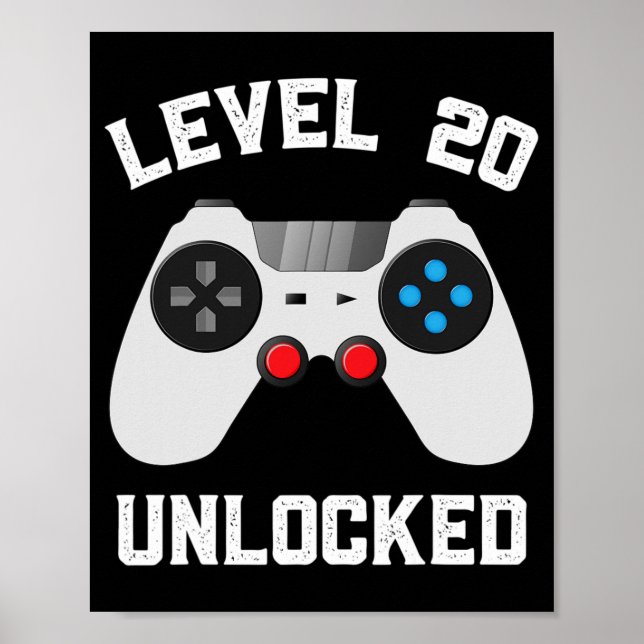 Level 20 Unlocked Funny 20th Wedding Anniversary C Poster (Front)