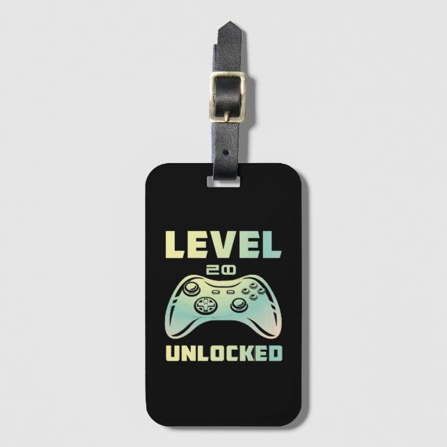 level 20 unlocked luggage tag (Front Vertical)
