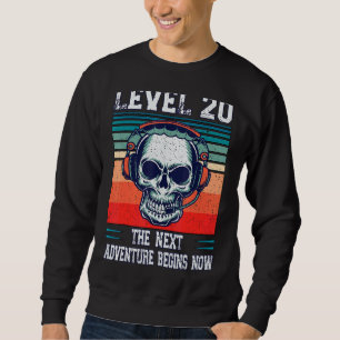 Level 20 Unlocked  Next 20th Birthday Gamer Advent Sweatshirt