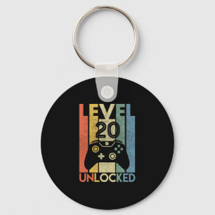 Level 20 Unlocked Shirt Funny Video Gamer 20th Bir Key Ring