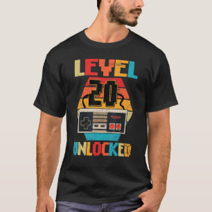 Level 20 Unlocked Video Gamer 20th Birthday Tee