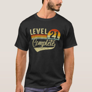 Level 21 Complete Retro Video Gamers Couple 21st A T-Shirt