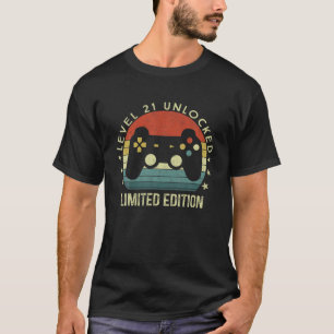 Level 21 Unlocked 21 Years Old Video Gamer 21Th Bi T-Shirt