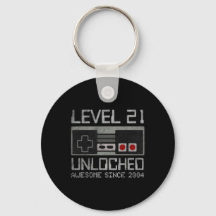 Level 21 Unlocked 21st Birthday 21 Year Old Video Key Ring