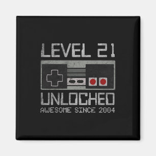 Level 21 Unlocked 21st Birthday 21 Year Old Video  Magnet