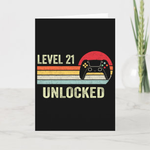 Level 21 Unlocked 21st Video Gamer Birthday Gift Card