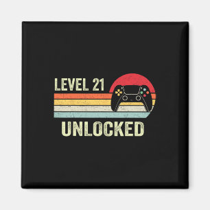 Level 21 Unlocked 21st Video Gamer Birthday Gift Magnet