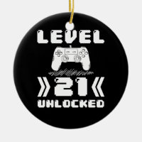 Level 21 Unlocked 21th Birthday 21 Year Old Gamer