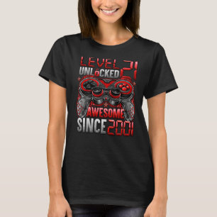 Level 21 Unlocked Awesome Since 2001 21st Birthday T-Shirt