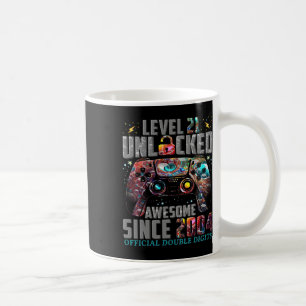 Level 21 Unlocked Awesome Since 2004 21st Birthday Coffee Mug