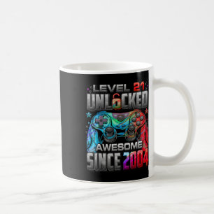 Level 21 Unlocked Awesome Since 2004 21st Birthday Coffee Mug
