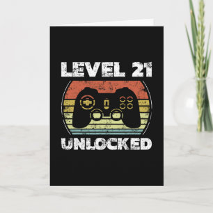Level 21 Unlocked Funny Video Gamer 21st Birthday  Card