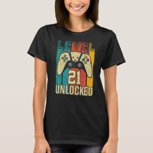 Level 21 Unlocked Video Gamer 21th Birthday T-Shirt