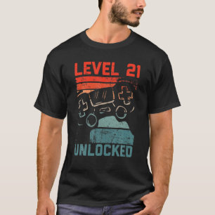 Level 21 Unlocked Video Gamer Lovers 21th Birthday T-Shirt