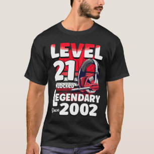 Level 21 years old Unlocked Since 2002 21th Gamer  T-Shirt
