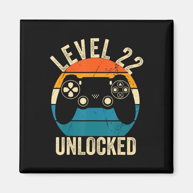 Level 22 Unlocked Video Game 22nd Birthday Gamer B Magnet (Front)