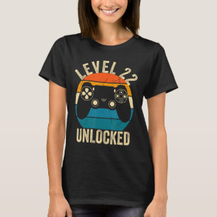 Level 22 Unlocked Video Game 22nd Birthday Gamer B T-Shirt