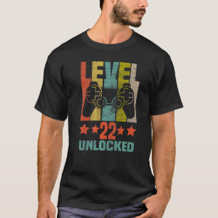 Level 22 Unlocked Video Gamer 22nd Birthday Boys T-Shirt