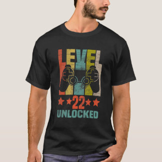 Level 22 Unlocked Video Gamer 22nd Birthday Tee
