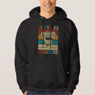 Level 23 Unlocked 23rd Birthday 23 Years Old Gamer Hoodie