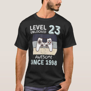 Level 23 Unlocked Awesome Since 1998 Video Gamer B T-Shirt