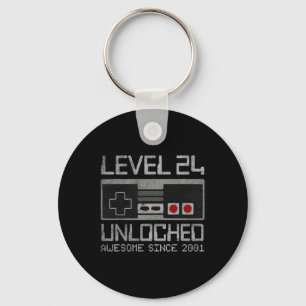 Level 24 Unlocked 24th Birthday 24 Year Old Video Key Ring
