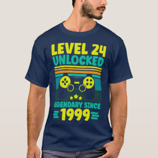 Level 24 Unlocked Legendary Since 1999 24th Birthd T-Shirt