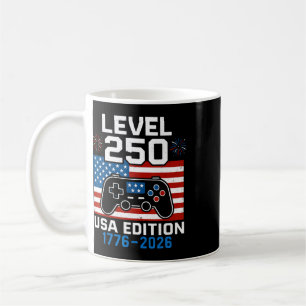 Level 250 Unlocked 250th Birthday Gamer  Coffee Mug