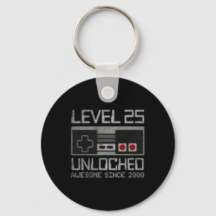 Level 25 Unlocked 25th Birthday 25 Year Old Video Key Ring