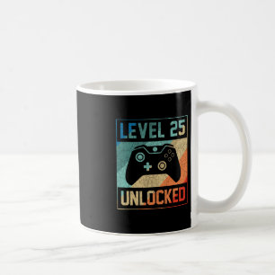 Level 25 Unlocked Video Gamer 25th Birthday Gifts Coffee Mug