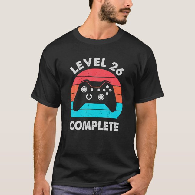 Level 26 Complete Video Gamer - 26Th Wedding Anive T-Shirt (Front)
