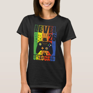 Level 26 Unlocked Birthday Level Up 26th Birthday T-Shirt