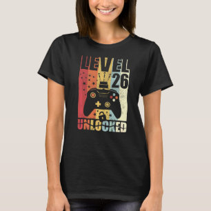 Level 26 Unlocked Birthday Level Up 26th Birthday T-Shirt