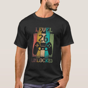 Level 26 Unlocked Gamer 26Th Birthday Video Gaming T-Shirt