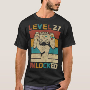 Level 27 Unlocked 27th Birthday 27 Years Old Gamer T-Shirt