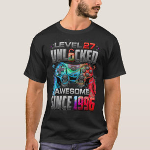 Level 27 Unlocked Awesome Since 1996 27th Birthday T-Shirt