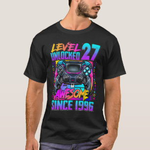Level 27 Unlocked Awesome Since 1996 27th Birthday T-Shirt