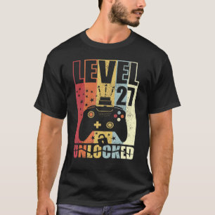Level 27 Unlocked Birthday Level Up 27th Birthday T-Shirt