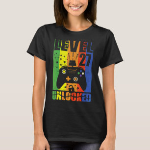 Level 27 Unlocked Birthday Level Up 27th Birthday T-Shirt