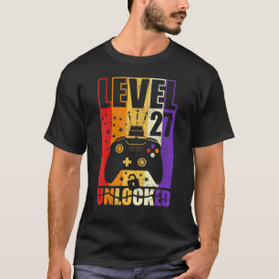 Level 27 Unlocked Birthday Level Up 27th Birthday T-Shirt