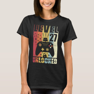 Level 27 Unlocked Birthday Level Up 27th Birthday T-Shirt