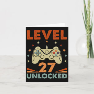Level 27 Unlocked Video Gamer 27th Birthday 27 Yea Card