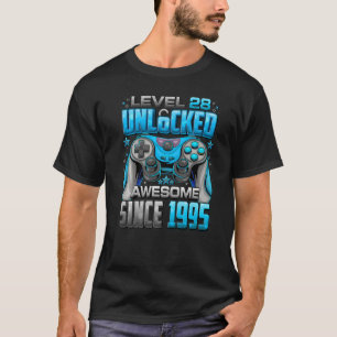 Level 28 Unlocked Awesome Since 1995 28th Birthday T-Shirt