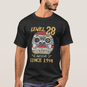 Level 28 Unlocked Birthday 28 Years Old Awesome Si T-Shirt
