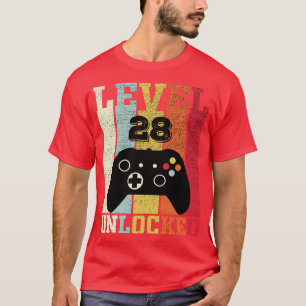 Level 28 Unlocked Funny Video 28th Birthday Gift T-Shirt